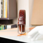 Marc Casual Leather Belt Croco Chocolate