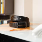 Marc Formal Leather Belt Pati Black Round - Image 2