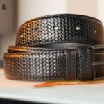 Marc Formal Leather Belt Pati Black Round - Image 3