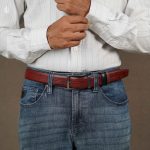 Axel Lizard Pattern Belt - Dual Tone Moving Brockless - Image 5