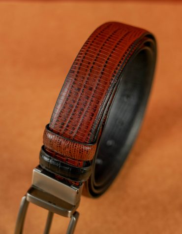 Axel Lizard Pattern Belt - Dual Tone Moving Brockless
