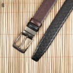 Axel Cross Line Pattern Belt - Dual Tone Moving Brockless