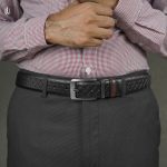 Axel Cross Line Pattern Belt - Dual Tone Moving Brockless - Image 4