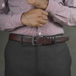 Axel Cross Line Pattern Belt - Dual Tone Moving Brockless - Image 5