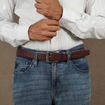 Axel Cross Line Pattern Belt - Dual Tone Moving Brockless - Image 6