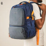 Trekon Backpack BP001 - Grey Blue [কমলা ফিতা - Orange ribbon]
