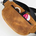 Liam Crossbody Bag - Light Brown Oil Pullup - Image 5